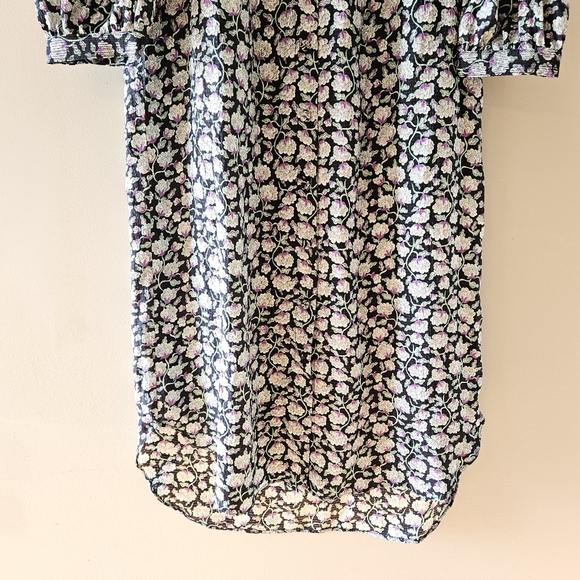 Rebecca Taylor Women's Button Down Floral Print Quarter Sleeve Midi Dress Size S - Picture 10 of 16